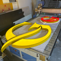 Enseigne LED 3D extérieure en acrylique avec logo éclairé, lettres métalliques rétroéclairées pour entreprise et magasin