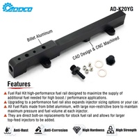 ADDCO pour Honda Acura Racing Sport K-Series K20 DC5 EP3 Ensemble de rail de carburant à haut débit en aluminium billette AD-K20YG