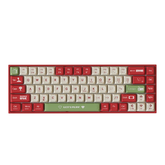 AJAZZ AK680 E-sports Wireless 2.4G 68-Key Mechanical Keyboard with RGB Backlit USB-C Programmable Keys for Computer Gaming