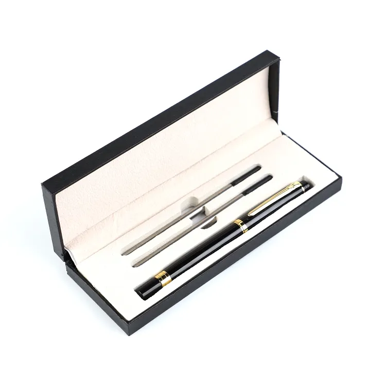 Alta Qualidade Custom Metal Ballpoint Pen Recarga Presente Set Com Caixa Logotipo Personalizado De Luxo Impresso Gel Plastic Metal Ballpoint Canetas