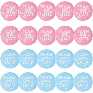 En gros Badges, Broches et Épingles Souvenirs Ronds Roses et Bleus pour Fête de Révélation du Sexe du Bébé - Product Image 4