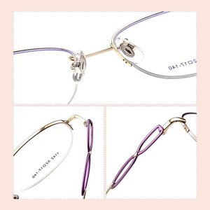 Montature per Occhiali Fengchao: Occhiali in Metallo Colorato Stile Piccolo Business, Montatura Mezza Montatura in Lega per Donna - Product Image 6