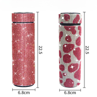 Nouvelle Bouteille d'Eau Isotherme en Acier Inoxydable avec Strass Scintillants 2026, Gobelet Droit pour la Maison et le Bureau