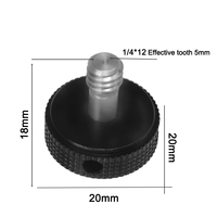 Perilla de Bloqueo de Acero Inoxidable CNC de 1/4'' Reforzada para Trípodes DSLR, Soportes de Cámara, Flash y Placas de Liberación Rápida