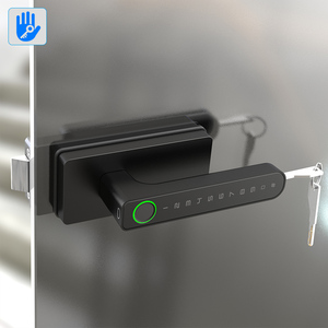 Serrure de porte en verre intelligente Ttlock avec empreinte digitale, carte-clé et déverrouillage par application, pour porte coulissante sans cadre, système de contrôle d'accès - Product Image 1