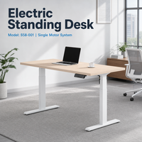Bureau debout, réglable en hauteur avec un seul moteur, style ingénierie, personnalisable