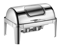 Réchauffeur d'aliments rond en acier inoxydable pour chauffe-plats de luxe Rectangle 9L Présentoir pour restaurants, hôtels et restaurants