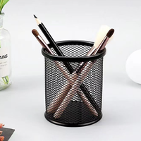 Porte-stylos classiques en métal, étui à crayons rond, organiseur de bureau tendance, accessoire de papeterie pour fournitures scolaires et de bureau