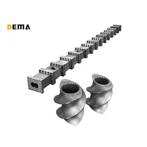 DEMA Double Screw Extruder Screw Element And Barel For Plastic Extruder Machine Spare Parts