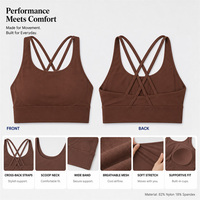 Soutien-gorge de sport personnalisé en nylon, non toxique, pour femmes, avec dos nageur, coussinets intégrés, doux, extensible et à double bretelles, idéal pour l'entraînement.