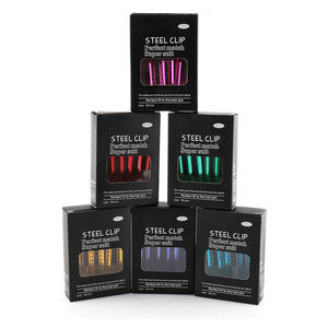 Pinzas para extensiones de cabello, 12 unidades/caja, pinza de <span class=keywords><strong>pelo</strong></span> de cocodrilo de Metal amarillo a granel barata para teñir el cabello - Product Image 1