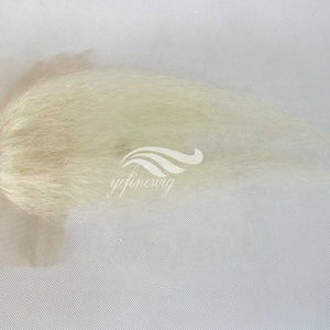 Set Completo di Parrucca <span class=keywords><strong>Bianca</strong></span> con Pizzo Trasparente, Barba, Sopracciglia e Baffi in Capelli Remy Annodati a Mano - Product Image 5