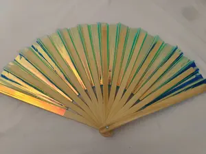 Kung Fu Folding Fan Craft Gifts Stage Performance Dance Party Photography Props Fan Pvc Laser Film Bamboo Fan