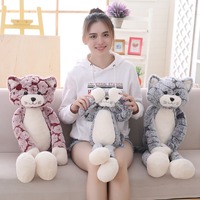 Dessin animé mignon longues jambes chat en peluche super doux tissu PP coton remplissage anti-stress vide 70-90cm hauteur cadeau pour enfants