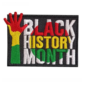 Toptan siyah tarih ay nakış yama özel tasarım logo demir giyim çanta şapkalar için işlemeli yama - Product Image 3