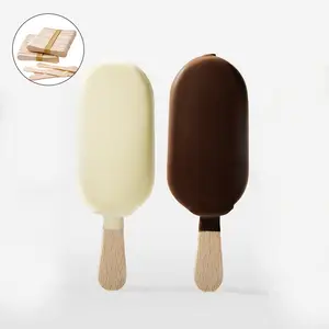 Palos de helado de madera de abedul desechables, biodegradables, 114mm, cartón de paleta, venta al por mayor