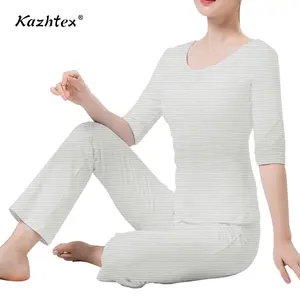 Stripe Hygroscopic Quick Drying Stretchy Silver Fiber Antimicrobial Yoga Clothes Fabric