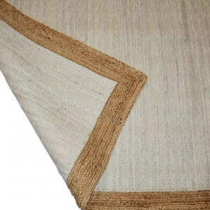 Alfombra de yute rectangular de diseño moderno hecha a mano 100% alfombra de diseñador trenzada natural para niños de oficina en casa. Viaje picnic personalizado único - Product Image 1