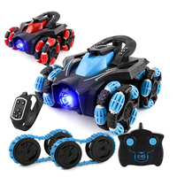 Coche de juguete RC 2 en 1 con ruedas de deriva, control remoto, luces, 2.4G, acrobacias de doble cara