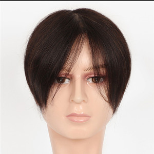 Longfor 2024 Popolare Toupet da <span class=keywords><strong>Uomo</strong></span> con Base in Seta e PU Iniettato 7x9 Pollici, Capelli Remy Indiani Lisci e Setosi di Alta Qualità - Product Image 1
