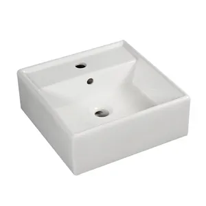 China banheiro sanitário ware cerâmica vaidade gabinete bacia banheiro cerâmica pia 470mm quadrado lavatório