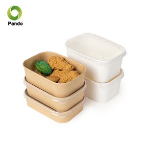 Súp gạo container thực phẩm sinh thái thân thiện tazon de papel salad bao bì dùng một lần mất giấy tấm & bát cho với nắp - Product Image 3