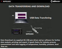 MPR500S: Universal 8/12/16 saluran termokopel PT100 RTD arus tegangan multifungsi pencatat Data dengan USB + RS485