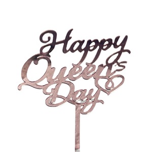 Decoraciones para pasteles con estampado retro europeo de tulipanes, volantes, cinta y adorno acrílico para el Día de la Mujer - Product Image 5