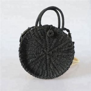 Bolso de Playa Redondo de Paja Ecológico para Mujer, con Tres Asas, Estilo Vestido - Product Image 4