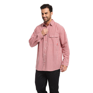 Plus Size Men's Cotton Long Sleeve Casual Plaid Work <b>Shirts</b> <b>Flame</b> Resistant Fr Welding <b>Shirts</b> Button up - Product Image 2
