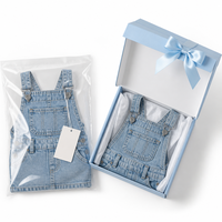 Vêtements pour poupées de 18 pouces, mini-tenue en jean, robe à rayures avec chaussures en toile, ensemble décontracté pour poupées