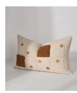 AIBUZHIJIA – housse <span class=keywords><strong>de</strong></span> coussin <span class=keywords><strong>de</strong></span> canapé élégante <span class=keywords><strong>de</strong></span> styliste, taie <span class=keywords><strong>d</strong></span>'oreiller à carreaux, motif graphique, housse <span class=keywords><strong>de</strong></span> coussin <span class=keywords><strong>de</strong></span> taille 30x50 avec <span class=keywords><strong>bouton</strong></span> - Product Image 6