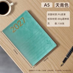 Agenda annuel A5 2027 en cuir PU, carnet de notes hebdomadaire et mensuel, agenda, ventes chaudes - Product Image 1