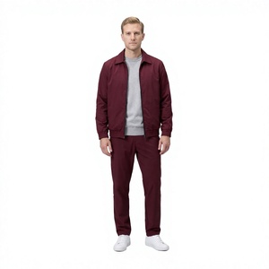 Conjunto Deportivo para Hombre Color Granate, Traje Deportivo Informal con Cierre y Bolsillos Laterales, Corte Regular, para Otoño - Product Image 1