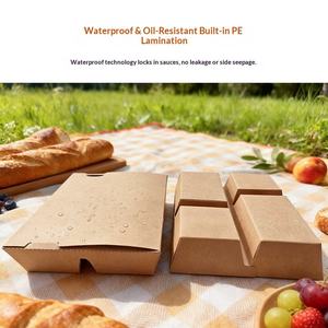 Conteneur alimentaire compartimenté étanche <span class=keywords><strong>en</strong></span> gros avec couvercle, séparateurs de repas jetables personnalisés, <span class=keywords><strong>en</strong></span> matériaux recyclés pour la vente à emporter - Product Image 3