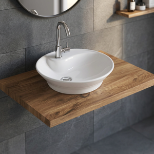 Évier de table rectangulaire blanc moderne Lavabo de salle de bains Évier de lavabo de comptoir en pierre de céramique et marbre - Product Image 6