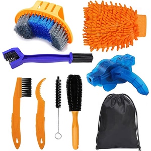 Kit de 9 brosses de nettoyage pour chaîne de vélo et moto, outils de nettoyage de pneus, kit de brosses pour pignons - Product Image 1