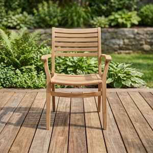 Fauteuil de jardin pliable en teck massif de qualité supérieure, design moderne, imperméable - Product Image 3