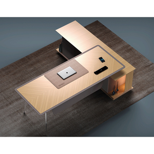 Luxury Executive Office <b>Desk</b> Wooden Boss <b>Desk</b> with Extendable and Convertible Design Features - Product Image 2