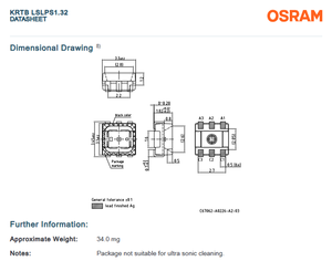 ชิปไฟ LED SMD หลากสี แดง เขียว น้ำเงิน รุ่น KRTBLSLPS1.32 ขนาด 3.3x3.1 มม. ของ OSRAM สำหรับจอแสดงผลเชิงพาณิชย์/อุตสาหกรรม/ค้าปลีก - Product Image 6