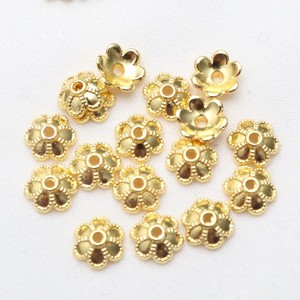 Alloy Six Petal Flower Holder 6mm Gold Plated Bead Spacer For DIY Jewelry Making Accessories - Product Image 1