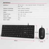 Desain Ergonomis Membran Senyap 104-Tombol Hitam Semua Warna USB Berkabel Gaming Keyboard dan Mouse Combo Set Bundel untuk Rumah dan Kantor