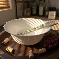 Vaisselle en verre en gros, assiettes plates et bols en verre opale blanc de 6, 7, 8, 9, 10, 11, 12 pouces