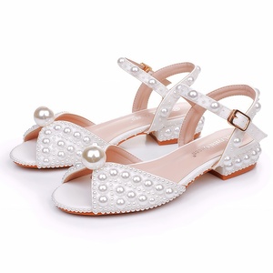 Sandales compensées de luxe pour <span class=keywords><strong>femme</strong></span>, blanches, style mariée, à talon ultra haut, bout ouvert, talon carré, design sexy - Product Image 5