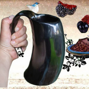 Taza para Beber Hecha a Mano con Cuerno de Búfalo, Forma Natural, Estilo Vikingo, Vaso para Cerveza, Vajilla de Inspiración Medieval - Product Image 2