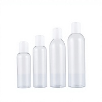 Bouteilles cosmétiques cylindriques en plastique 4oz 8oz avec bouchon disque, emballage cosmétique blanc noir avec or argent