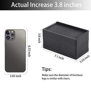 Pieds de meuble empilables Taille universelle Coussinets de <span class=keywords><strong>pied</strong></span> de bureau antidérapants robustes pour armoires de télévision et lits - Product Image 3