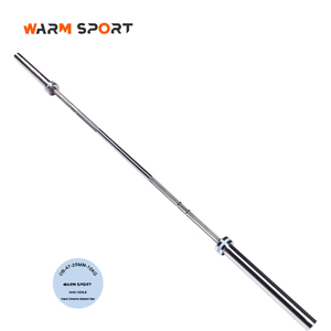 Barra de Pesas de Acero Aleado Cromado Duro de 15 KG y 2010 MM con Logotipo Personalizado al por Mayor, Carga Máxima de 1000 LB, 2 Bujes de Cobre, Modelo de Marca Warm - Product Image 1