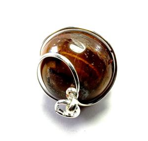 High quality iron tiger eye <b>sphere</b> Wire Wrapped Pendant Classic Style Quartz <b>Crystal</b> ball Gemstone Necklace Healing wholesaler - Product Image 4