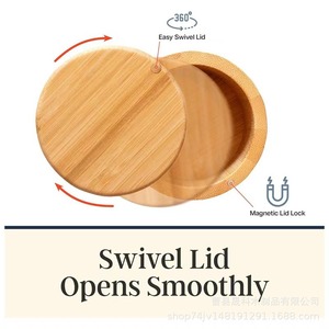 Wooden Spice <b>Jar</b> With Lid Airtight <b>Kitchen</b> <b>Storage</b> Container <b>For</b> Salt Seasoning Shandong Made - Product Image 5